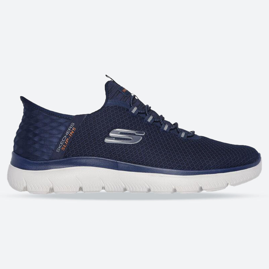 Zapatillas de deporte Skechers 232457 de corte ancho para hombre, sin cordones, Summits High Range in Negro - Image 13
