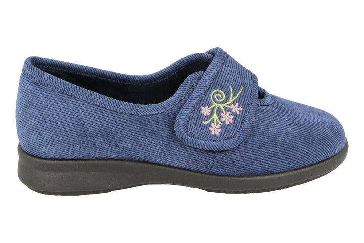 Pantuflas DB Dallas de ajuste ancho para mujer in Azul vaquero - Image 1