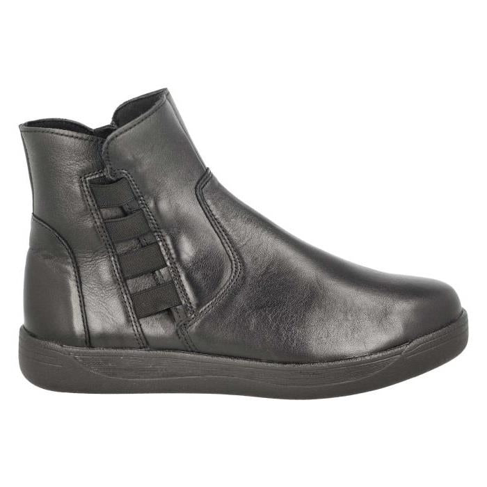 Women's Wide Fit DB Delphine Boots in Black Leather - Image 2