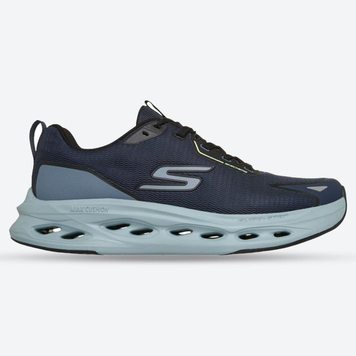 Men's Wide Fit Skechers 220417 Max Cushioning Glide Step Tukker Trainers in Navy/Blue - Image 1