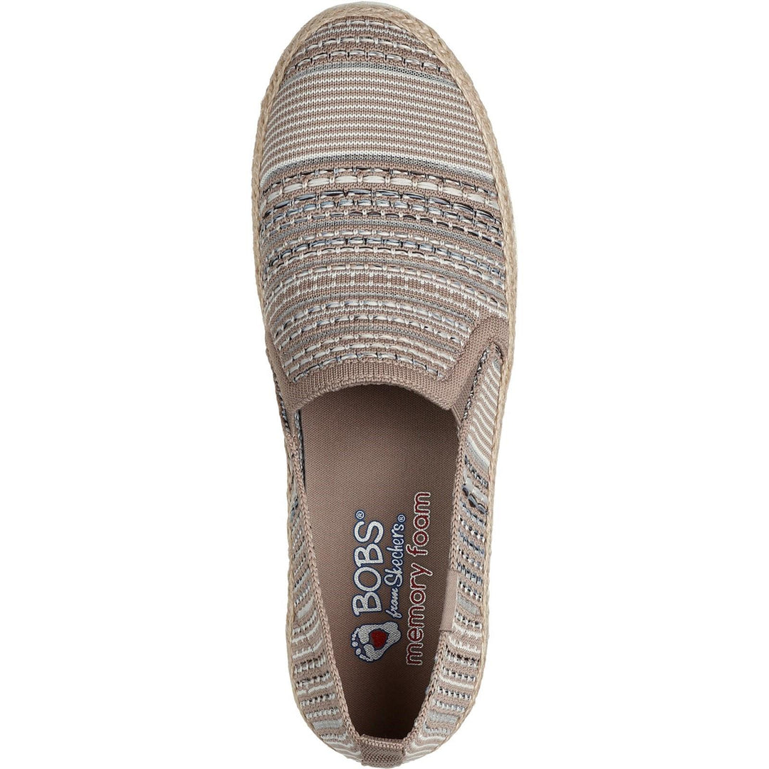 Women's Wide Fit Skechers 113982 Bobs Flexpadrille 3.0 Island Muse Espadrille Slippers