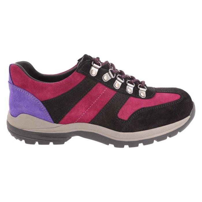 Women's Wide Fit DB Anais Walking Trainers in Black / Multi Suede - Image 2