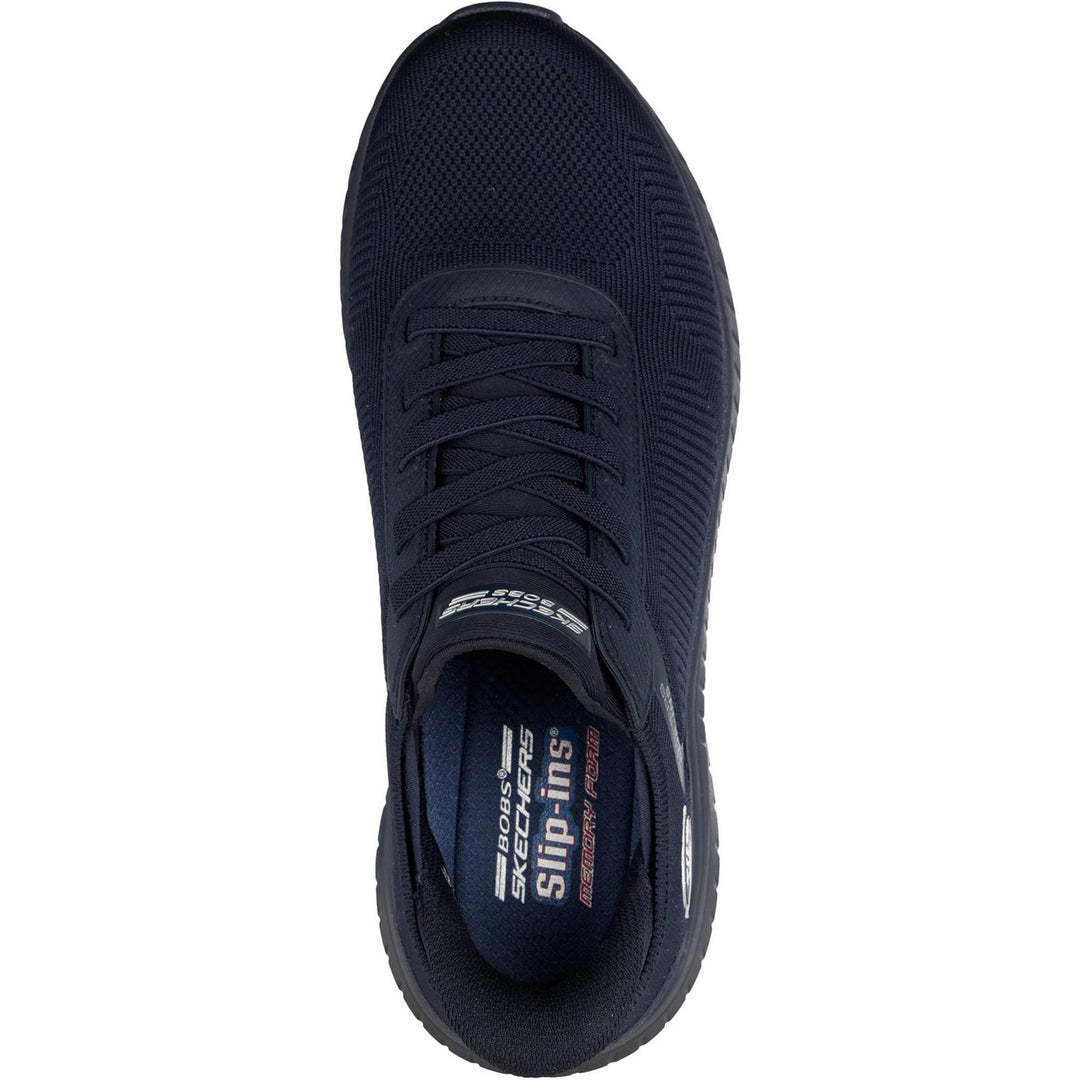 Men's Wide Fit Skechers Slip-ins 118312 Bobs Sport Squad Chaos Solid Step Trainers in Dark Grey - Image 5