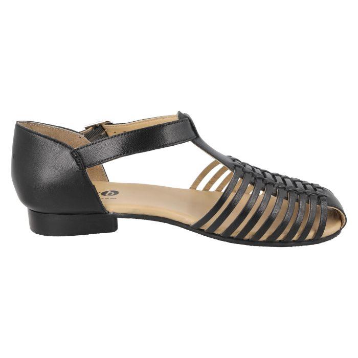 Women's Wide Fit DB Bella Sandals in Black Leather - Image 4