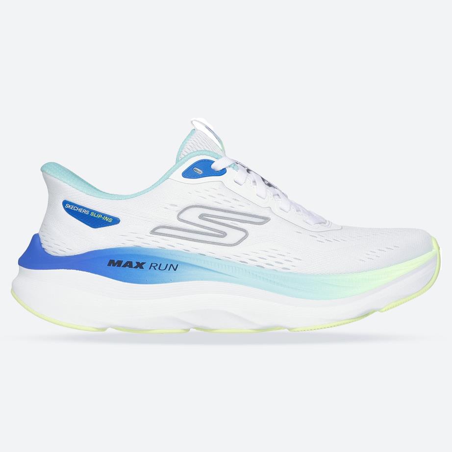 Women's Wide Fit Skechers 129200 Slip-ins Max Run Trainers in White/Multi - Image 1