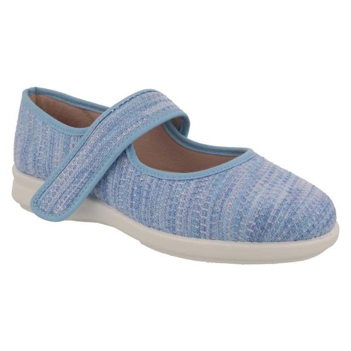 Women's Wide Fit DB Paloma Canvas Shoes in Blue / Multi Stretch - Image 1