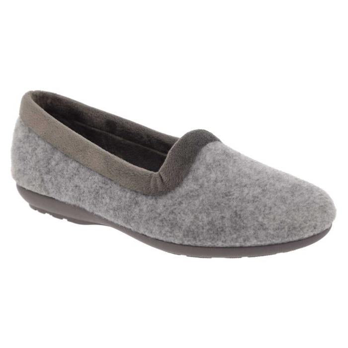 Women's Wide Fit DB Celia Slippers in Navy Felt - Image 8