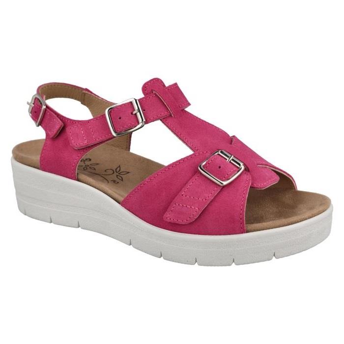 Women's Wide Fit DB Francesca Sandals in Blue Nubuck - Image 1