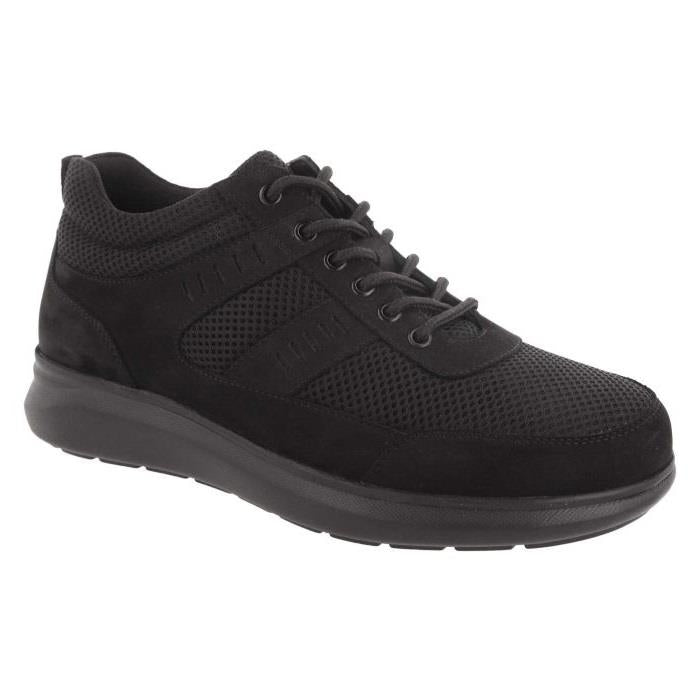 Men's Wide Fit DB Alistaire Trainers in Black Nubuck / Black Mesh - Image 3