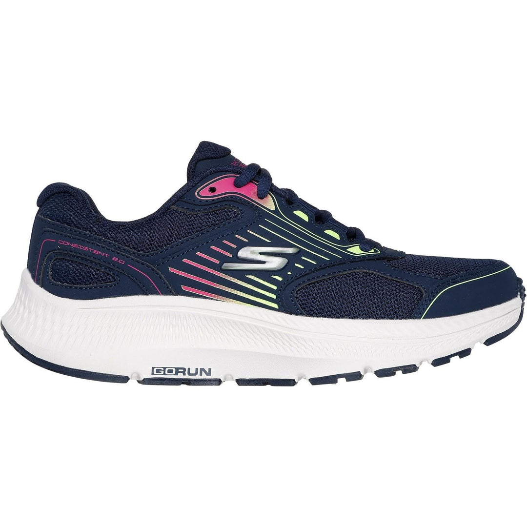 Women's Wide Fit Skechers 128606 Go Run Consistent 2.0 Advantage Trainers in Navy/Multi - Image 2
