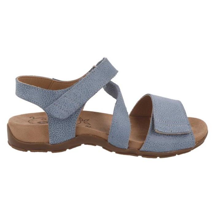 Women's Wide Fit DB Kalista Sandals in Blue Print Leather - Image 1
