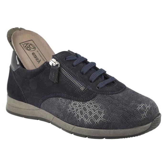 Women's Wide Fit DB Cumulus Trainers in Black Suede / Stretch / Patent - Image 8