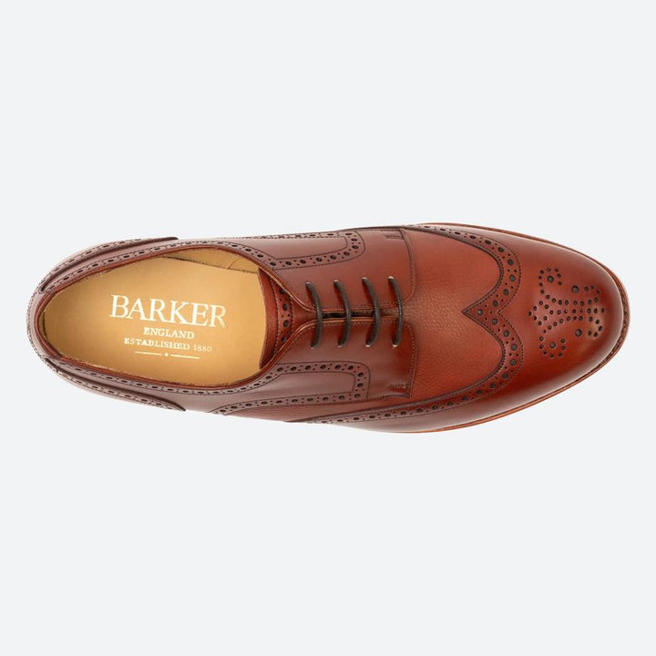 Mens Wide Fit Barker Athlone Redwood Calf Cervo Shoes in Brown - Image 1