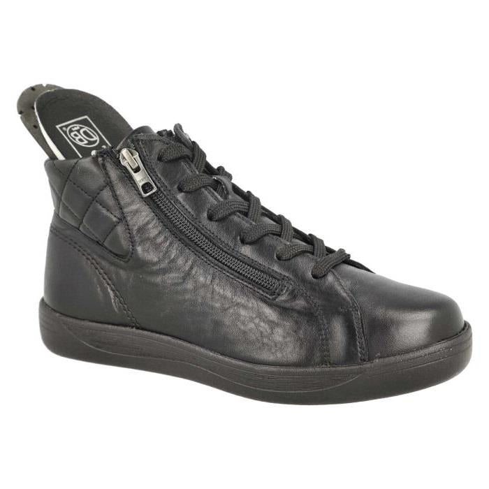 Women's Wide Fit DB Levisham Boots in Black Leather - Image 1