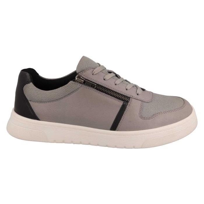 Men's Wide Fit DB Noah Shoes in Navy Leather / Navy Mesh - Image 7