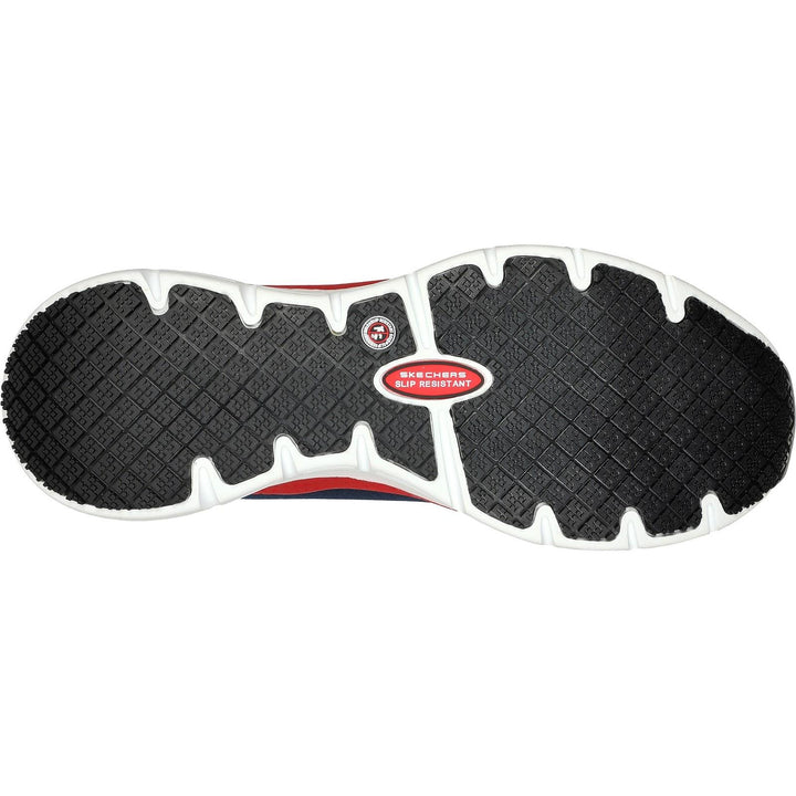 Men's Wide Fit Skechers 200086EC Arch Fit Ringstap Safety Trainers - Red/Navy