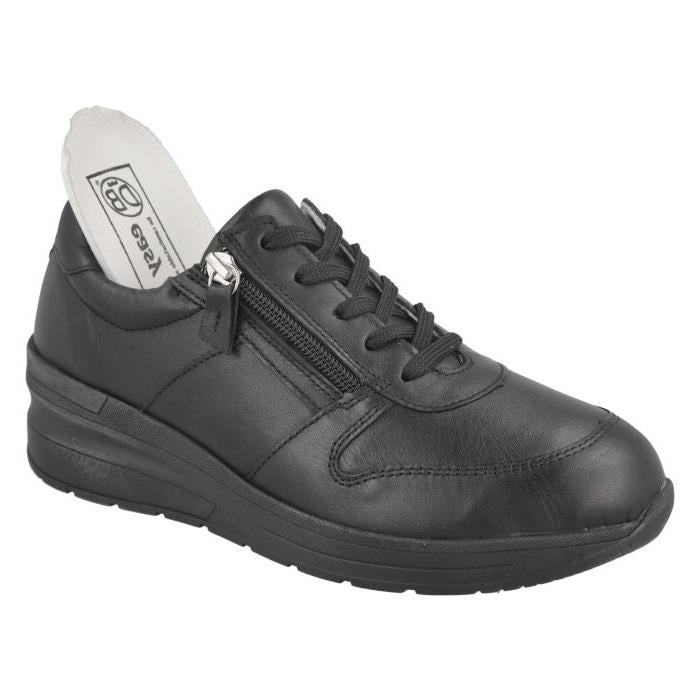 Women's Wide Fit DB Farndish Trainers in Black - Image 4
