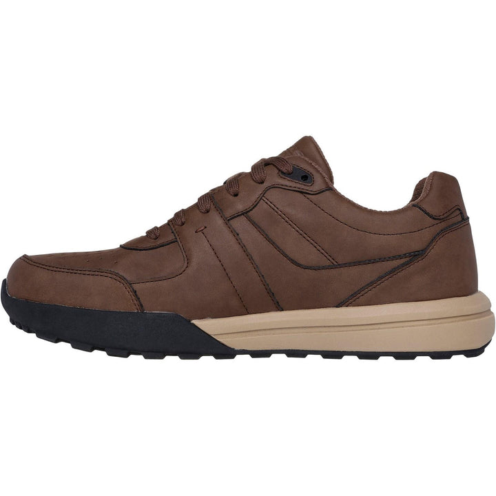 Men's Wide Fit Skechers 205236 Waterproof Netson Trainers in Brown - Image 1