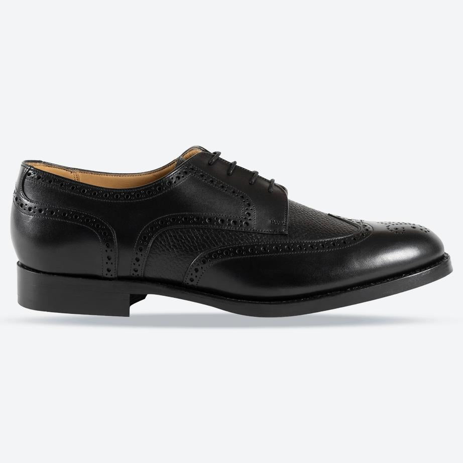 Men's Wide Fit Barker Athlone Derby Shoes in Black - Image 1