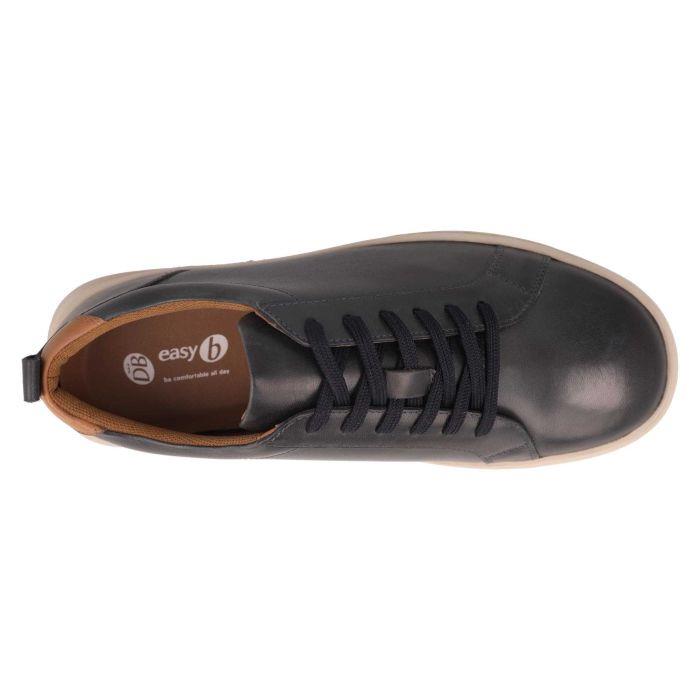 Men's Wide Fit DB Luca Shoes in Navy Leather - Image 6
