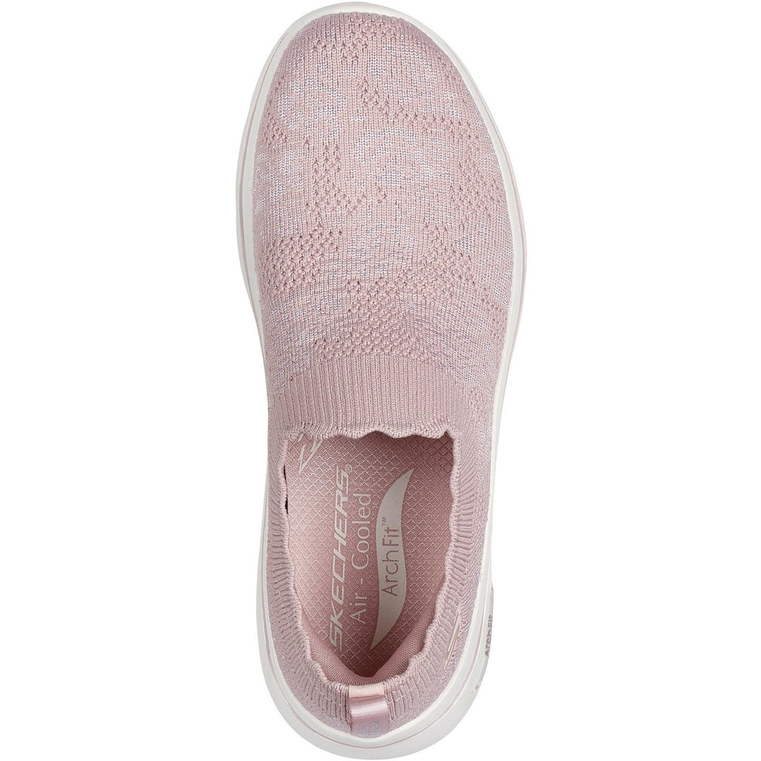 Women's Wide Fit Skechers 125329 Go Walk Arch Fit 2.0 Rosa Linda Trainers in Mauve - Image 5
