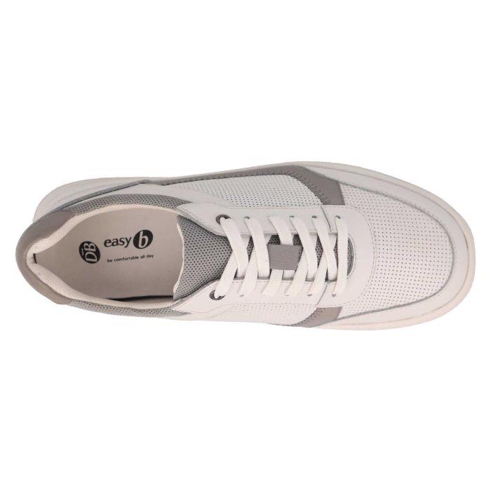 Men's Wide Fit DB Arlo Shoes in Navy / Light Tan Leather - Image 11