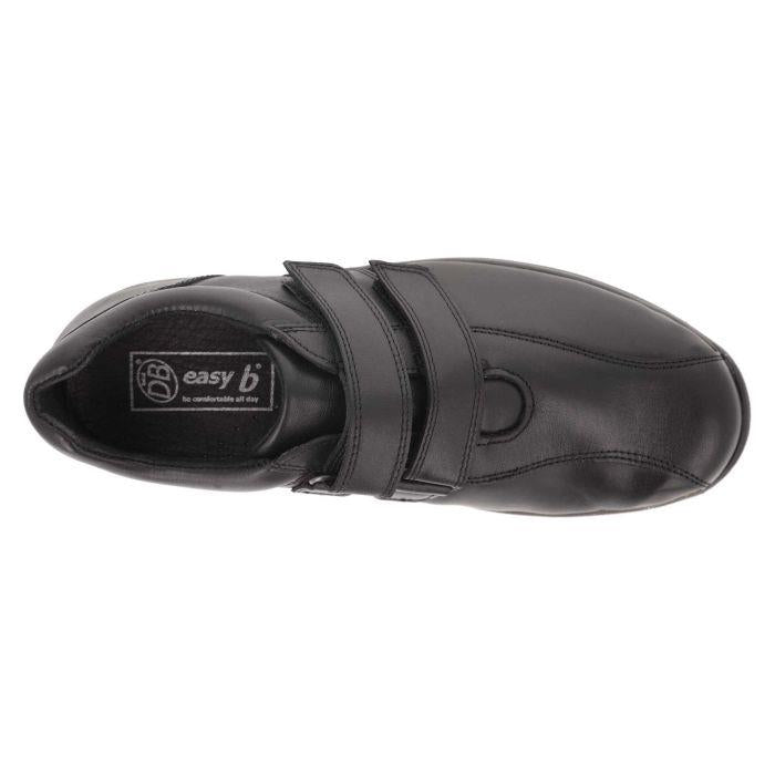 Men's Wide Fit DB Wayne Trainers in Black Leather - Image 1