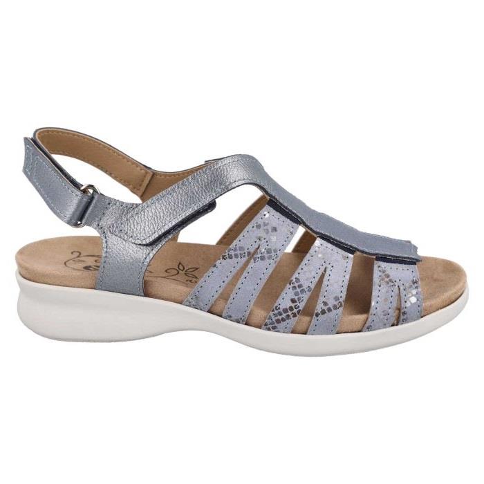 Women's Wide Fit DB Treasure Sandals in Sky Blue Leather - Image 2