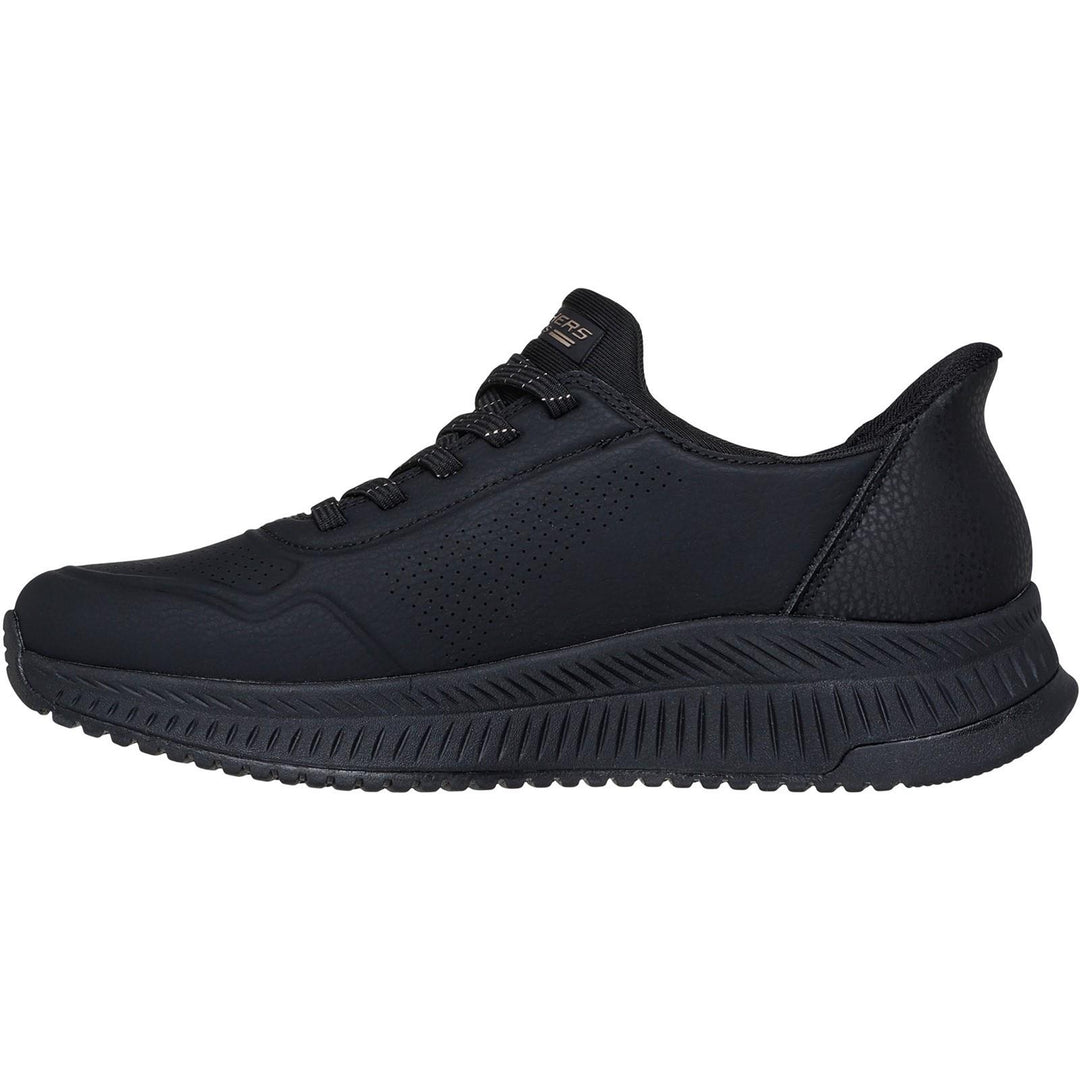Women's Wide Fit Skechers 117740 Slip-ins Bobs Squad 4 Key Look Trainers in Black - Image 4
