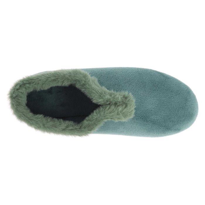 Women's Wide Fit DB Faye Slip on Slippers in Navy Velour - Image 15