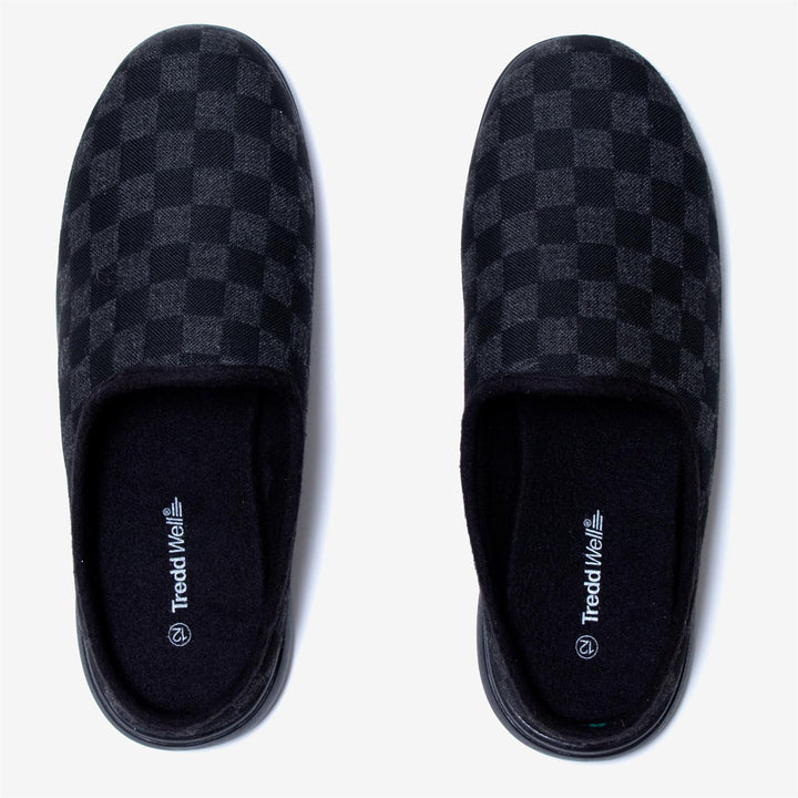Men's Wide Fit Tredd Well Clarkson Mule Slippers in Black - Image 1