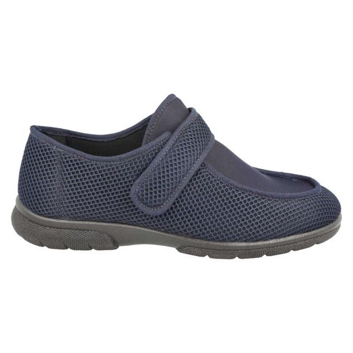 Men's Wide Fit DB Jamie Shoes in Black Stretch Textile - Image 1