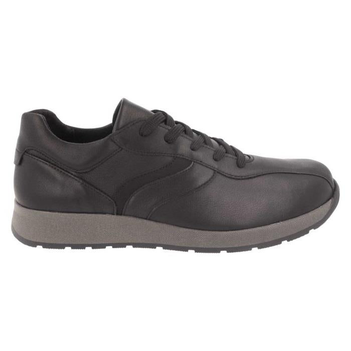 Men's Wide Fit DB Maurice Trainers in Black Leather - Image 1