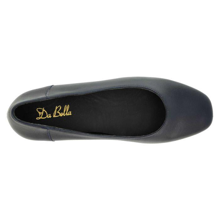 Women's Wide Fit DB Hyperion Heel Court Shoes in Black Leather - Image 1