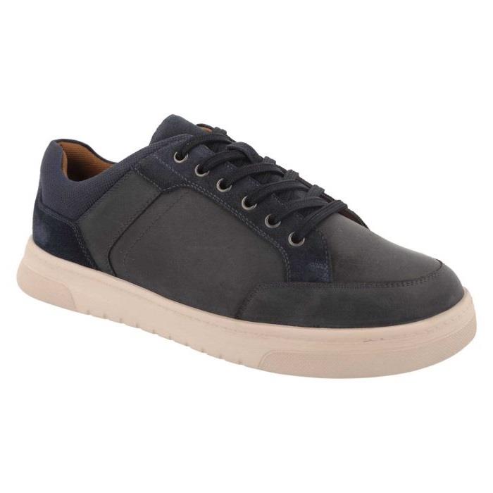 Men's Wide Fit DB Albie Shoes in Navy Leather / Navy Suede - Image 1