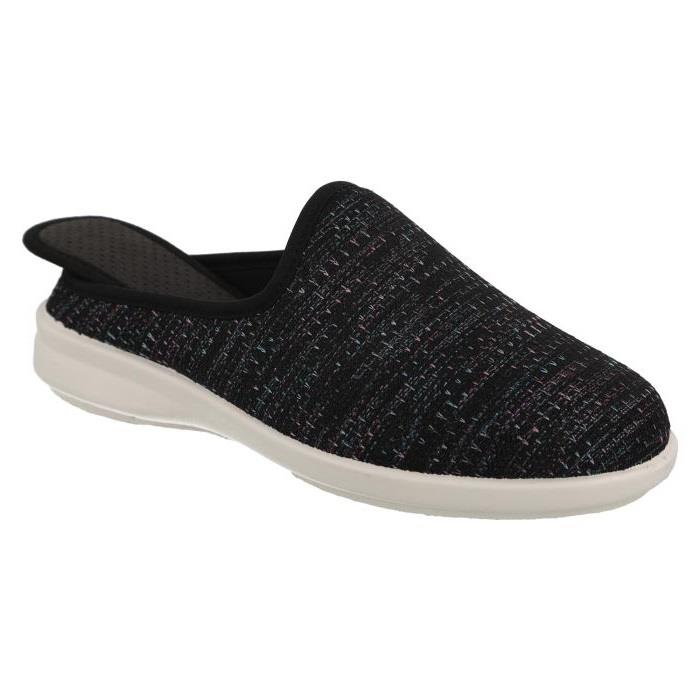 Women's Wide Fit DB Vesper Canvas Shoes in Black Textile - Image 4