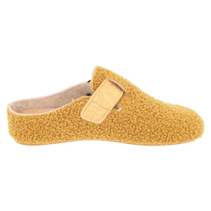 Women's Wide Fit DB Gill Buckle Mule Slippers in Pink Fleece - Image 1