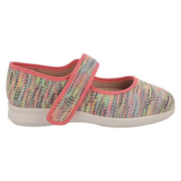 Women's Wide Fit DB Paloma Canvas Shoes in Blue / Multi Stretch - Image 6