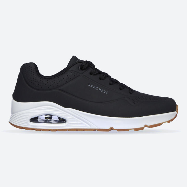 Zapatillas de andar Skechers 52458 Uno - Stand On Air de horma ancha para hombre - Negro/Blanco