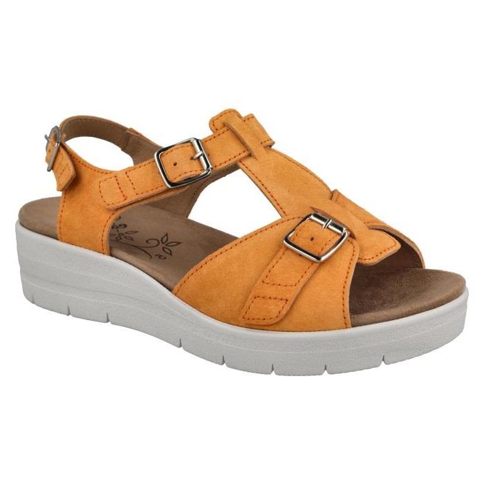 Women's Wide Fit DB Francesca Sandals in Blue Nubuck - Image 1