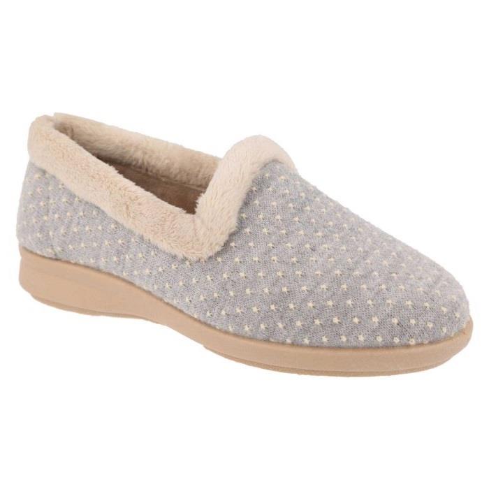 Women's Wide Fit DB Clover Slippers in Rose Star Stitched / Textile - Image 3