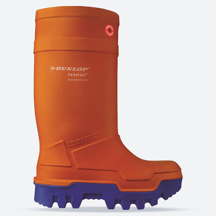Botas de agua Dunlop Purofort Thermo Full Safety de mujer con ajuste ancho in Naranja - Image 1