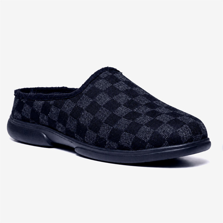 Men's Wide Fit Tredd Well Clarkson Mule Slippers in Black - Image 1