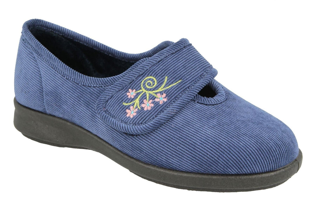 Pantuflas DB Dallas de ajuste ancho para mujer in Azul vaquero - Image 3