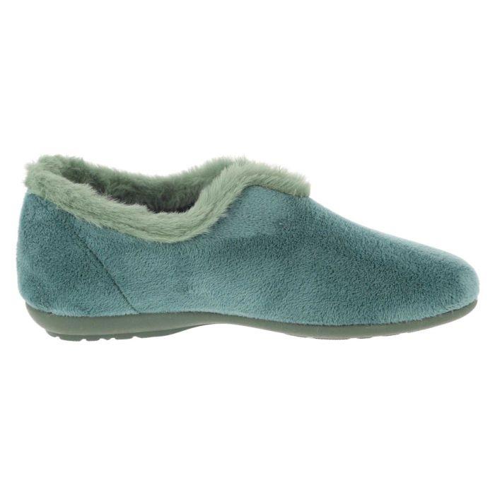 Women's Wide Fit DB Faye Slip on Slippers in Navy Velour - Image 13