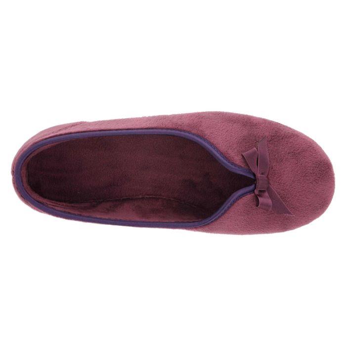 Women's Wide Fit DB Kayleigh Slippers in Mauve Velour - Image 10