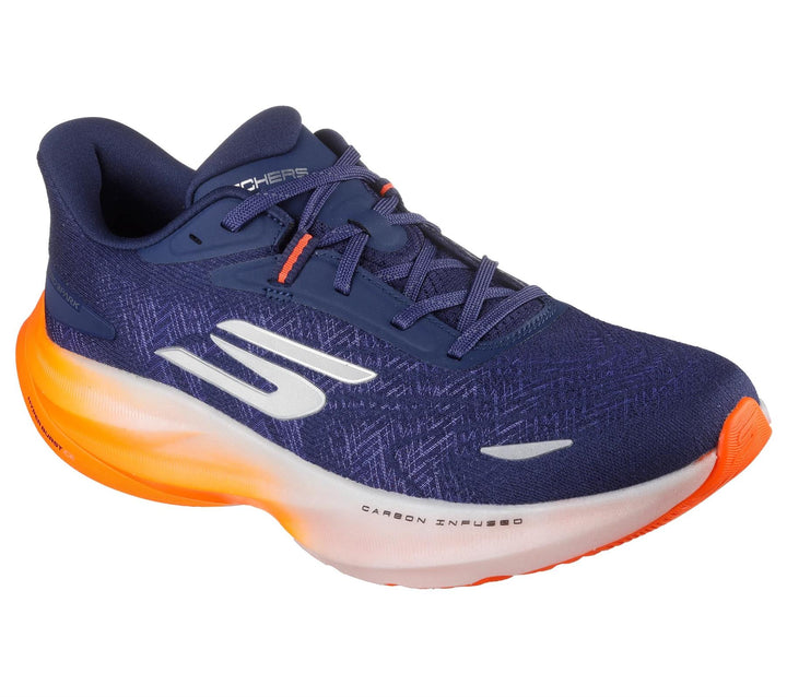 Men's Wide Fit Skechers 246200 Go Run Ride 12 Trainers in Navy/Orange - Image 1