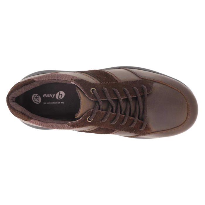 Men's Wide Fit DB Owen Lace Up Trainers in Black Leather / Black Suede - Image 10