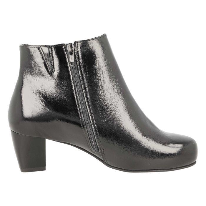 Women's Wide Fit DB Jeannie Heeled Boots in Black Nappa Leather - Image 9
