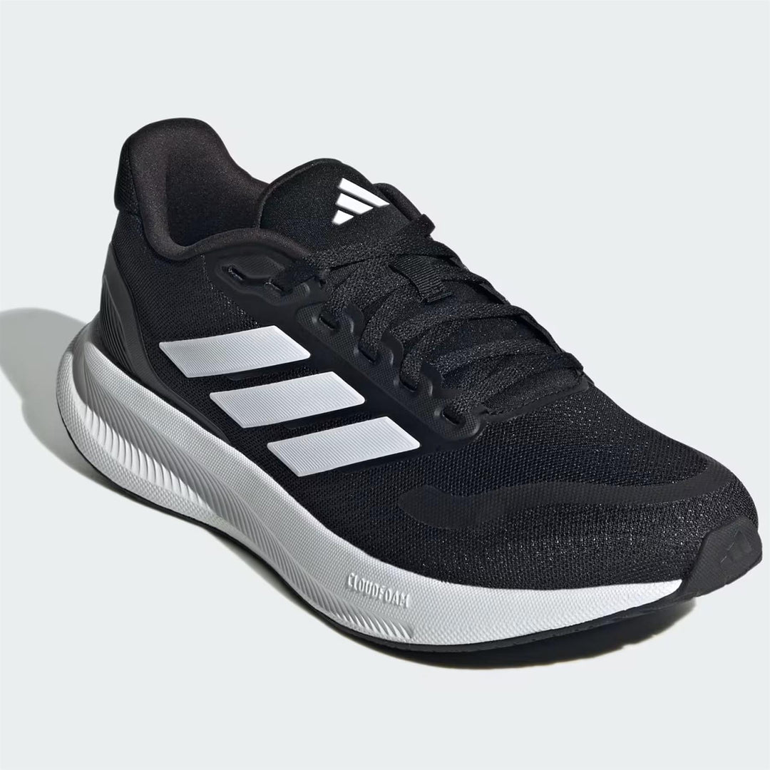 Women's Wide Fit Adidas Runfalcon 5 IE0556 Walking/Running Trainers in Black/White - Image 3
